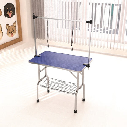 US Local Large Pet Dog And Cat Grooming Table With Adjustable Arms And Clips Large Heavy Duty Animal Grooming Table 42 Inches