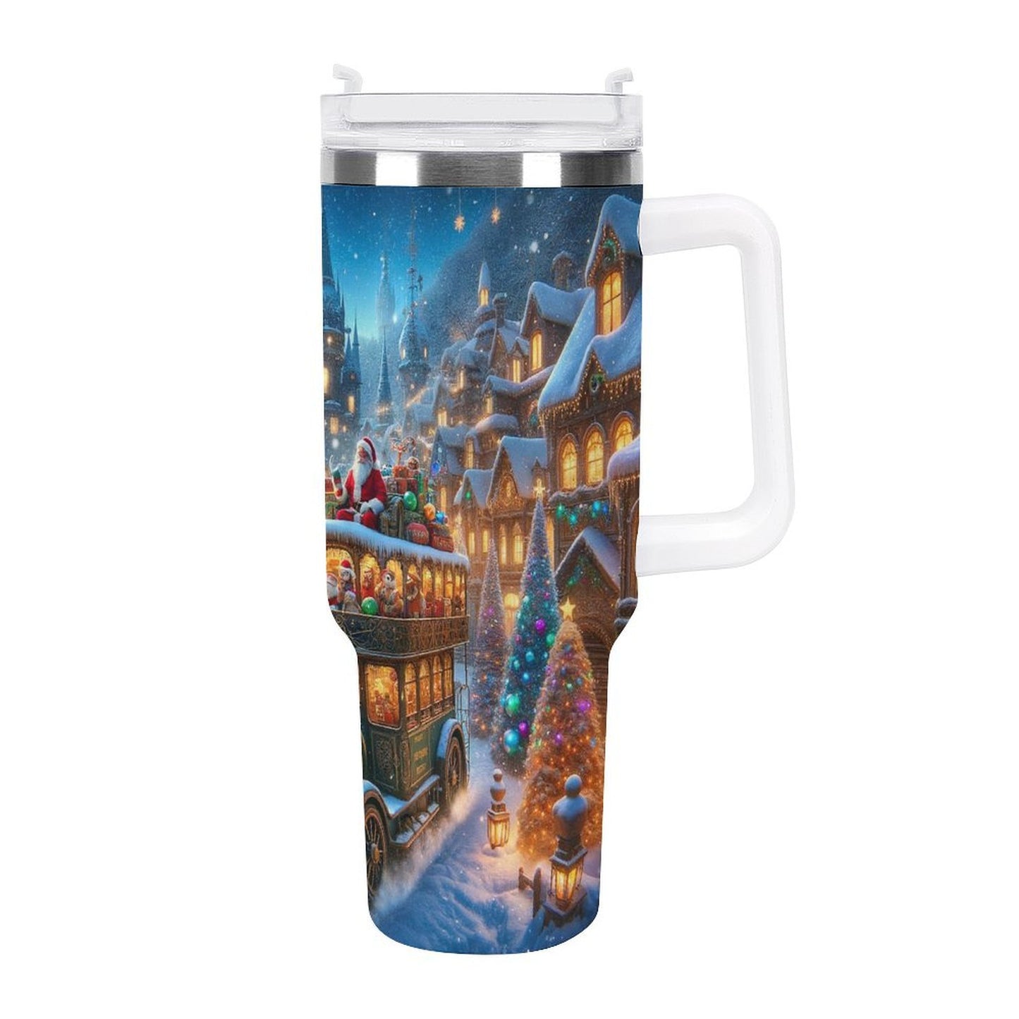 PHDT00078 POD US Local Tumbler 40 oz Large Capacity Car Cup Christmas, Fairytale Town