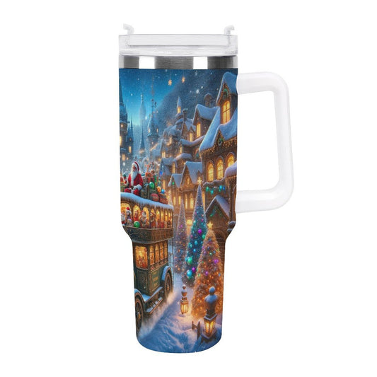 POD US Local Tumbler 40oz Large Capacity Car Cup Christmas, Fairytale Town