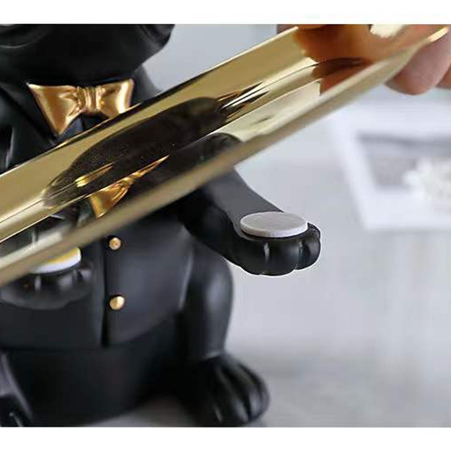 US Local French Bulldog Statue Home Decoration, Cute Dog Statue With Tray, French Bulldog Accessory Gift, Black Or Brown Sculpture Home Decor Tray Black