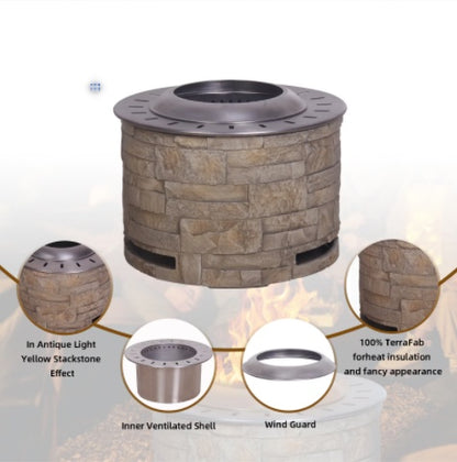 US Local Stackstone Look Smokeless Firepit With Wood PelletTwigWood As The Fuel