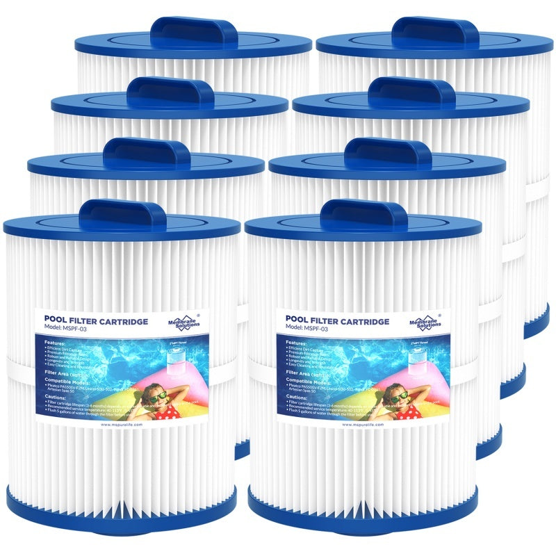 US Local 8 Pack PAS50SV-F2M Hot Tub Spa Filter Cartridge, Compatible With Unicel 6CH-502, Filbur FC-0311, Master Deluxe M60506, Magnum AR50, Baleen AK-90161, Excel Filters XLS-604 Artesian Spas Filter