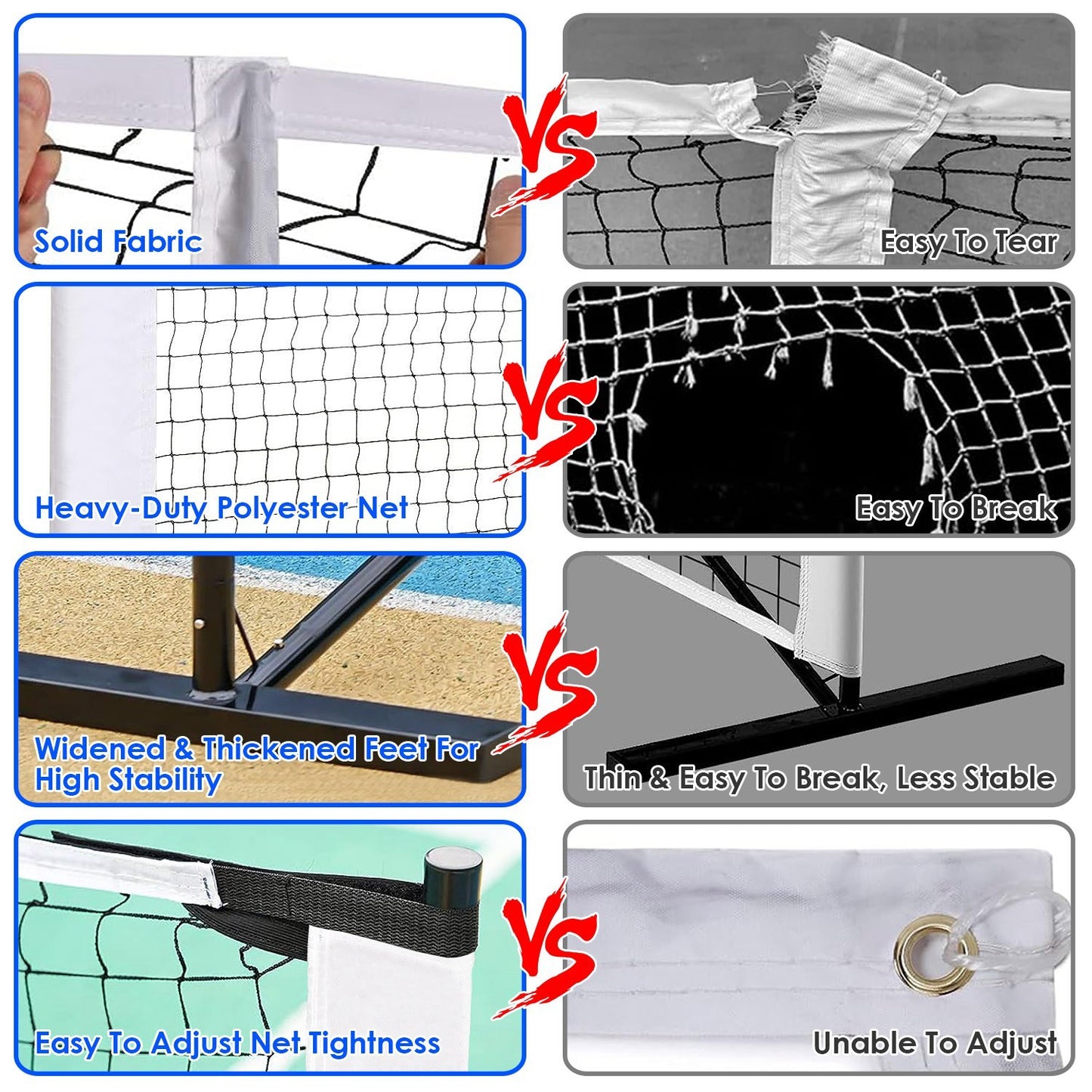 US Local 1 Set Portable Pickleball Net Set 22ft Regulation Size Net Pickle Ball Net System With 4 Pickleballs 4 Paddles Carrying Bag For Driveway Yard