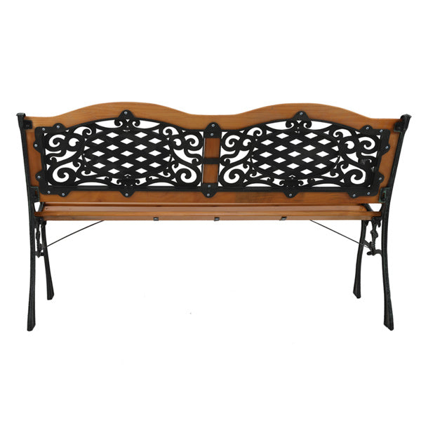 US Local Double Arched Back Iron Wood Bench