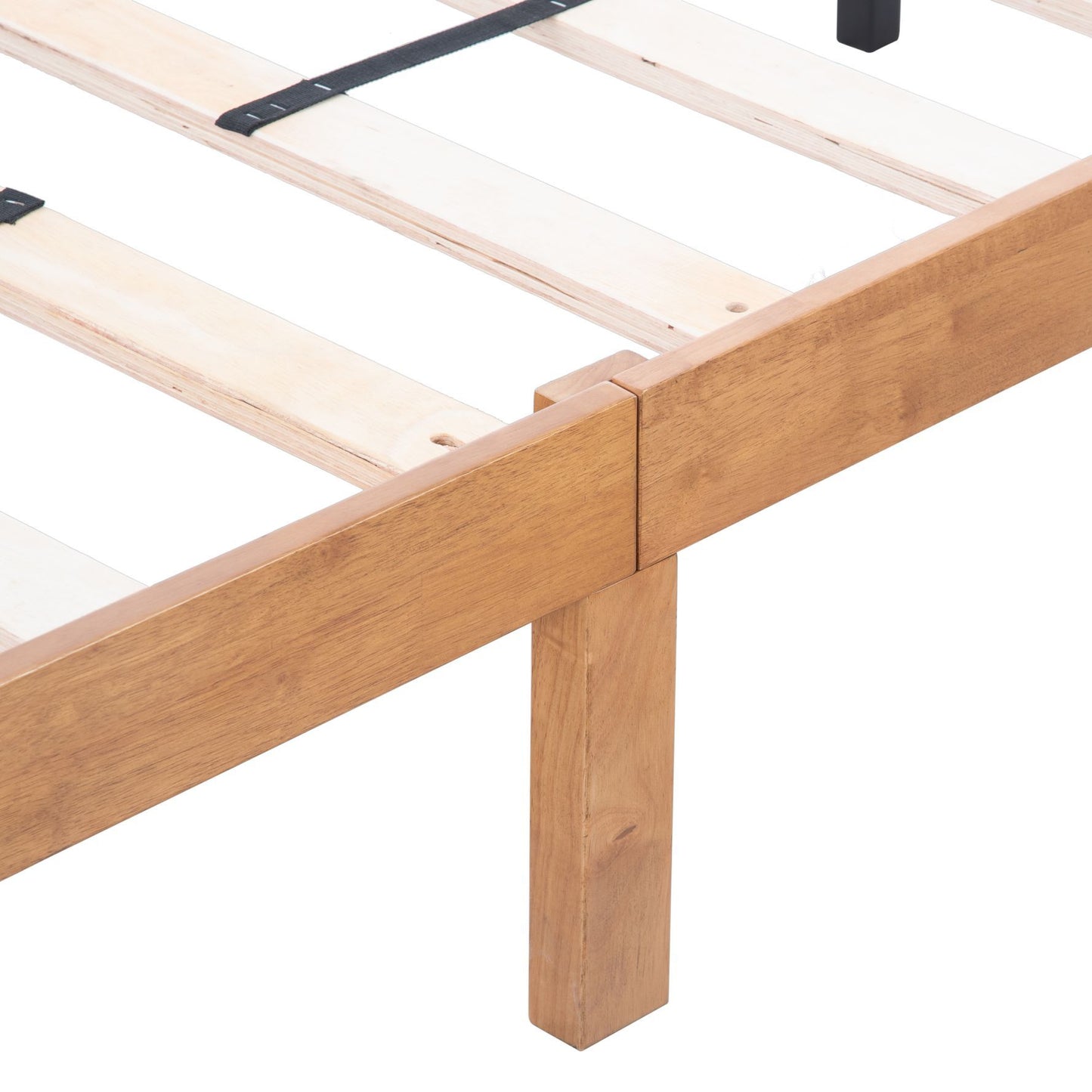 US Local Large Wooden Platform Bed Frame, No Spring Box Required, Solid Wood Batten Support, Easy To Assemble