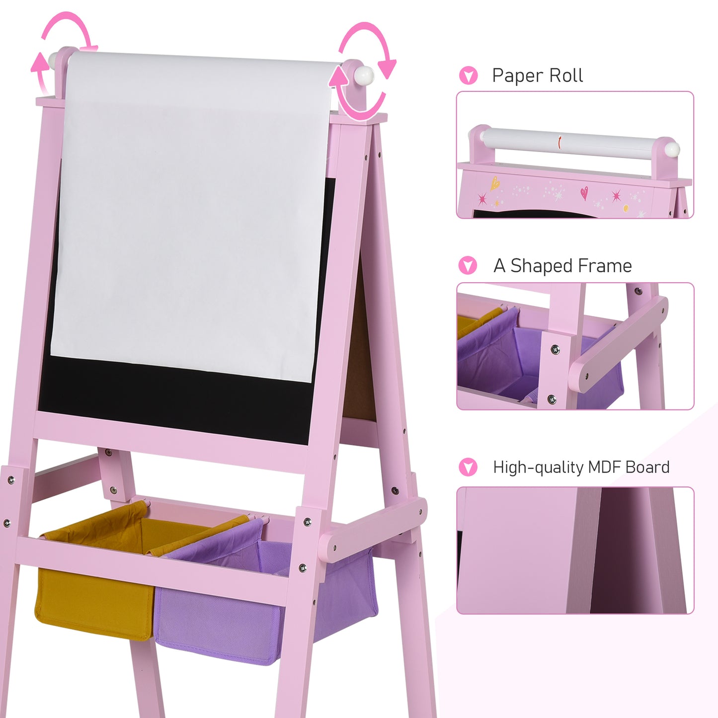 US Local 1 Kids Art Easel with Paper Roll