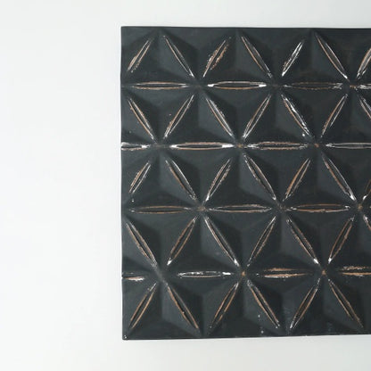 US Local Black Square Shape Handcrafted MDF Wall Decor  Elegant Home Accent
