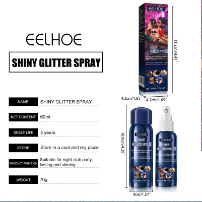 US Local Glitter Spray, Halloween Brightening Makeup Night Club Party Clothing Highlights Skin Brightening Powder