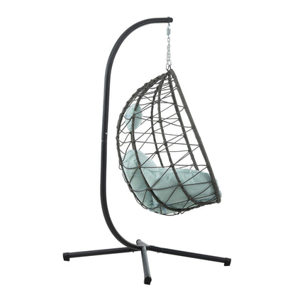 US Local Egg Chair With Stand Indoor Outdoor Swing Chair Patio Wicker Hanging Egg Chair Hanging Basket Chair