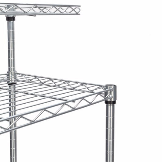 4-layer Powder Coated Wheeled Microwave Oven Rack, Stainless Steel