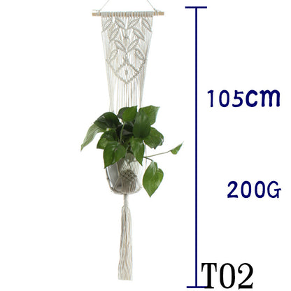 US Local Flower Pot Net Bag Beige Cotton Rope Indoor Plant Hanger Hanging Basket Sling