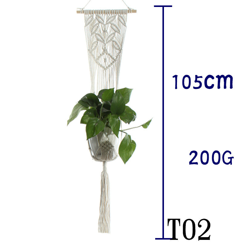 US Local Flower Pot Net Bag Beige Cotton Rope Indoor Plant Hanger Hanging Basket Sling