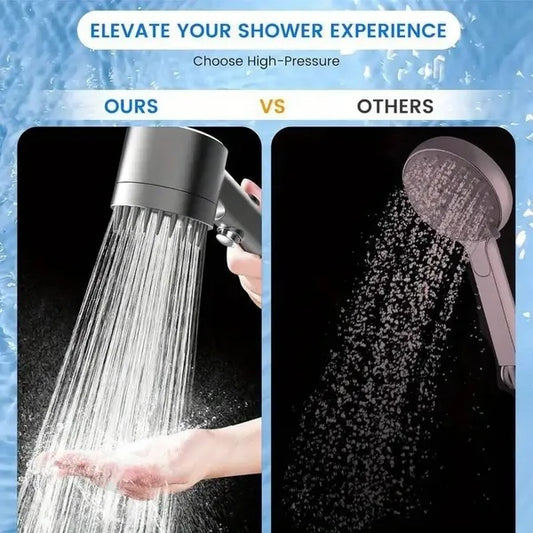US Local Shower Head, High Pressure Flow Multiple Modes, 5 Layers Filter, Hard Water Power Rinse, With Switch, Suitable For Pet Bathing, Vertical Shower, White Turbo Shower