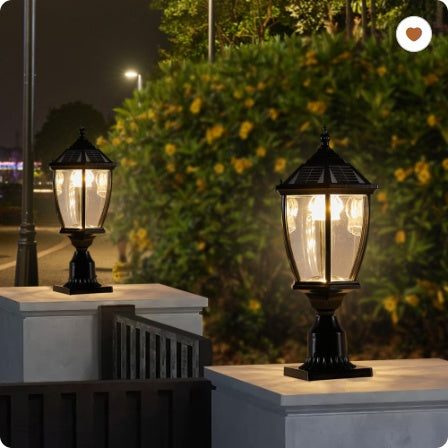 US Local 20  Black Solar Powered LED Outdoor Lantern, Vintage Garden Light With Elegant Glass Design For Pathways, Yards, And Patios 1-Pack