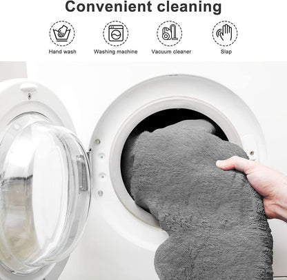 US Local Bean Bag Chair Coverit Was Only A Cover, Not A Full Bean Bag Chair Cushion, Big Round Soft Fluffy PV Velvet Sofa Bed Cover, Living Room Furniture, Lazy Sofa Bed Cover,6ft Light Grey