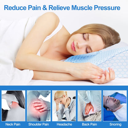 US Local 2 Pcs Memory Foam Pillow Neck Support Pillow For Pain Relief Sleeping Ergonomic Contour Orthopedic Support Side Back Stomach Sleeper