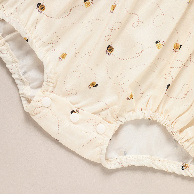 US Local Baby Girl Honeybee Bubble Romper - 1st Bee Day Romper, Infant Bee Birthday Outfit, Cute Bee Romper For Baby