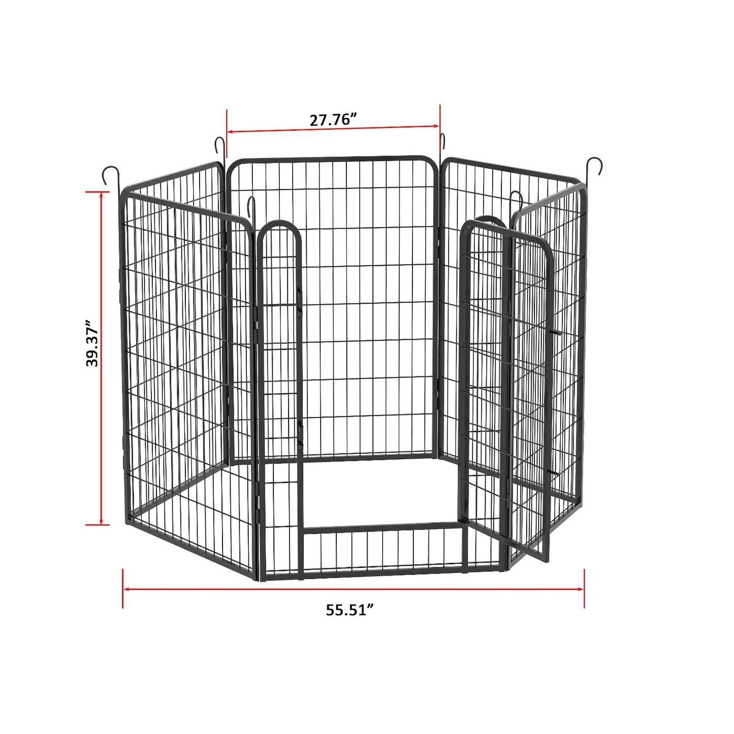 US Local 6 Panels Heavy Duty Metal Playpen With Door 39.37 H Dog Fence Pet Exercise Pen For Outdoor, Indoor