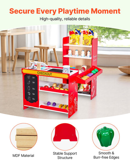 US Local Kids Grocery Store Playset Supermarket Play Toy Set With Cash Register