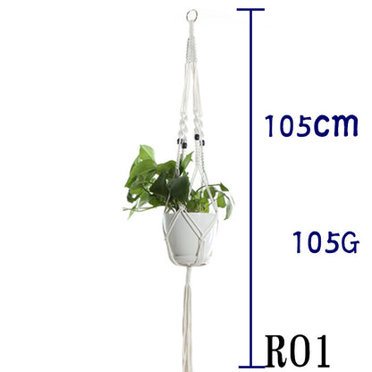 US Local Flower Pot Net Bag Beige Cotton Rope Indoor Plant Hanger Hanging Basket Sling