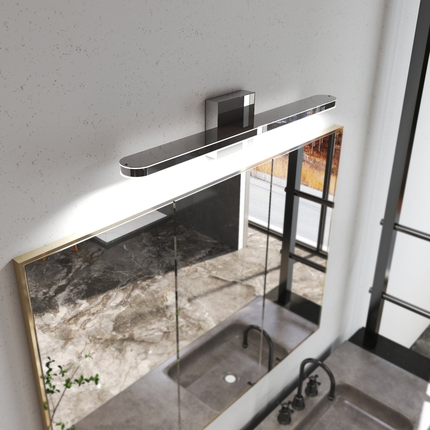 US Local Modern Bathroom Light Fixtures Dimmable LED Vanity Lights Chrome Lamps For Bathover Mirror 24 Inch Vanity Sconces Indoor 12W Bar Lighting For Bathrooms Restroom Bedroom 6000K Wall Light For Bathroom