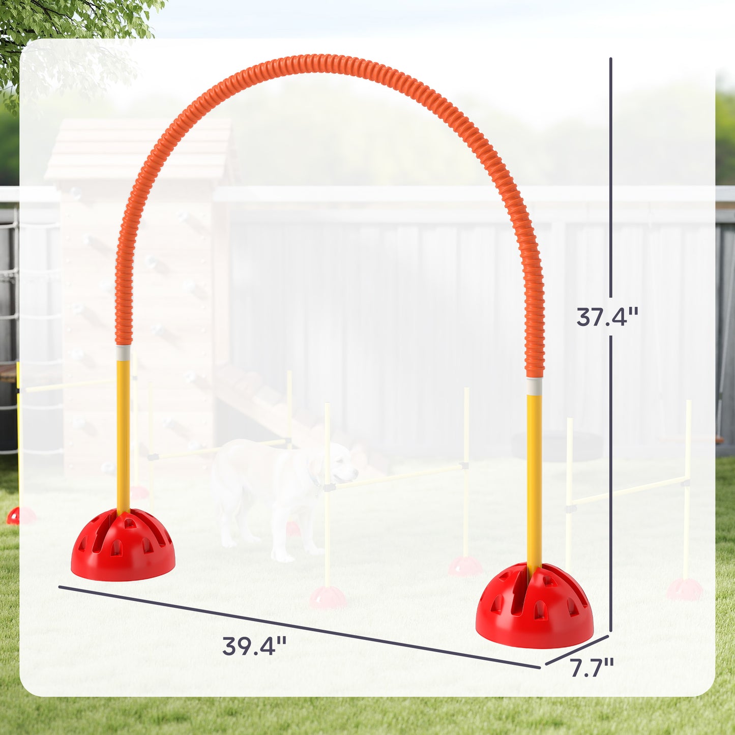 US Local 4 Piece Dog Agility Equipment W 4 Adjustable Width Doors, Carry Bag, Easy Assemble & Portable, Orange
