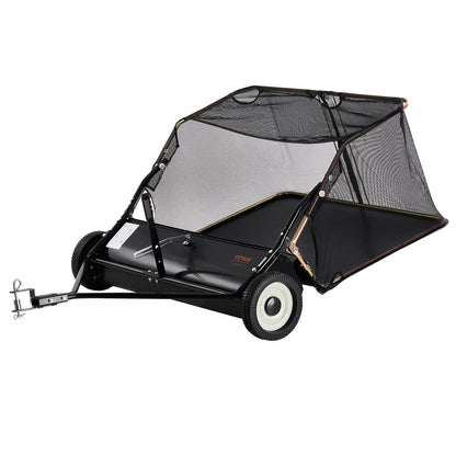 US Local VEVOR Tow-Behind Lawn Sweeper 42-inch Leaf Yard Collector 12 Cu.ft. Adjustable