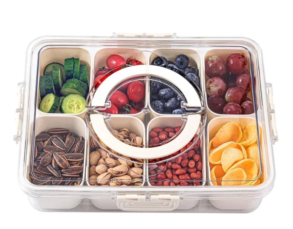 US Local Split Service Tray With 8 Compartments For Snack Boxes