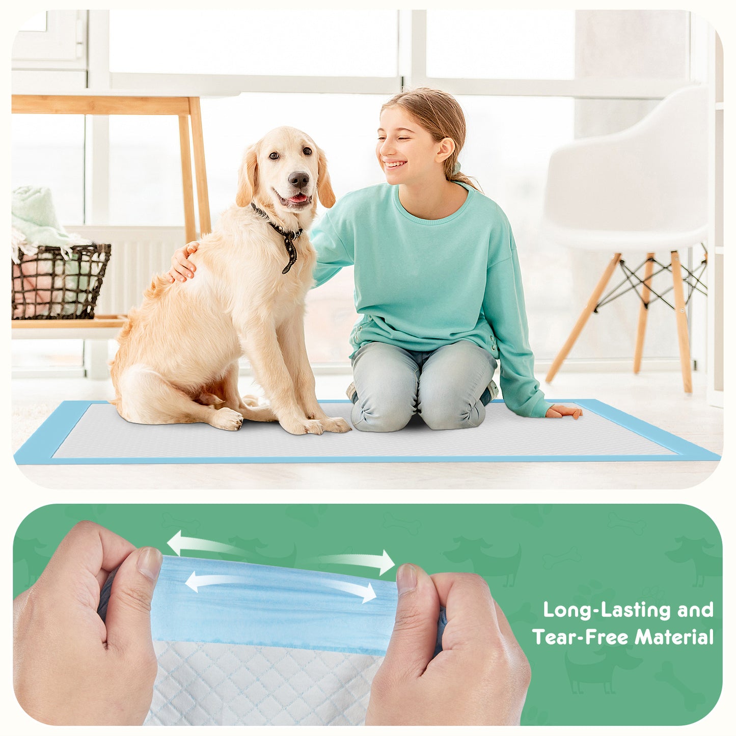 US Local Puppy Pads, Leak-proof Quick-drying Disposable Dog Pads, Absorbent Dog Pee Pads