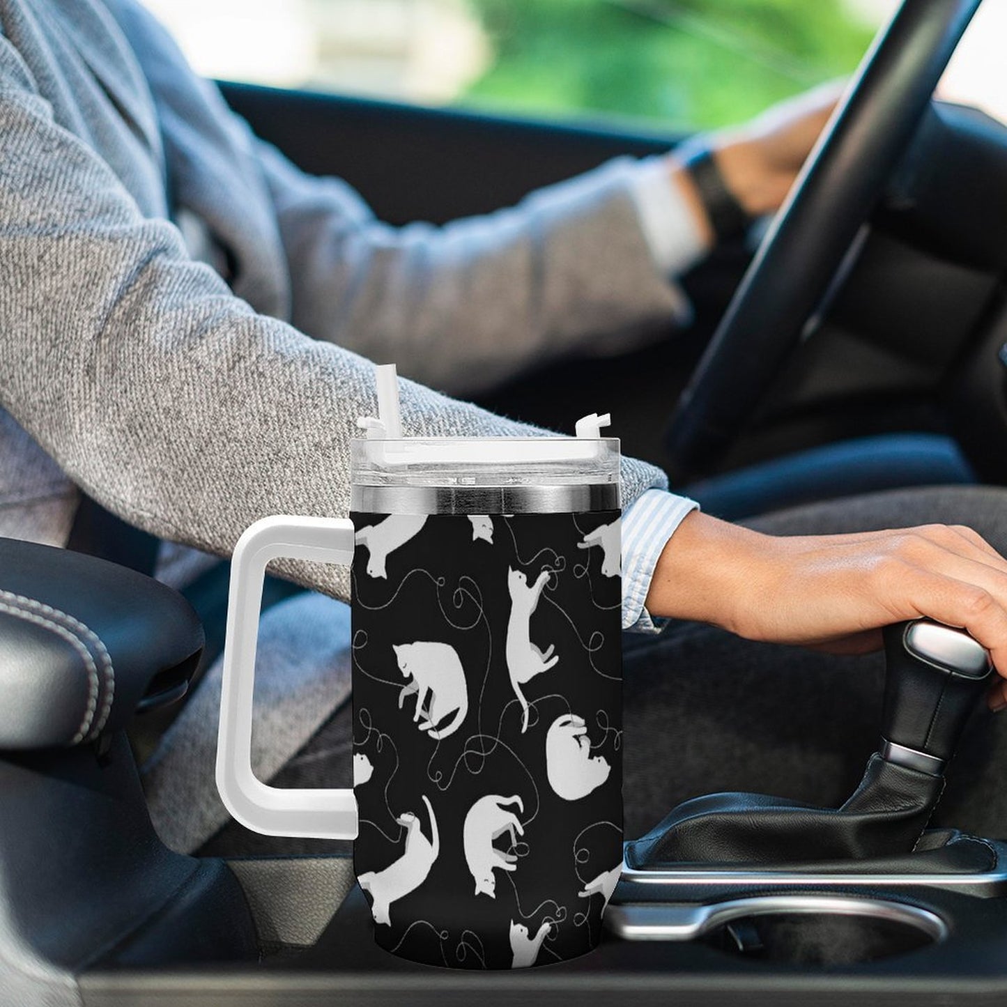 PHDT00193 POD US Local Tumbler 40 oz Large Capacity Car Cup Cat