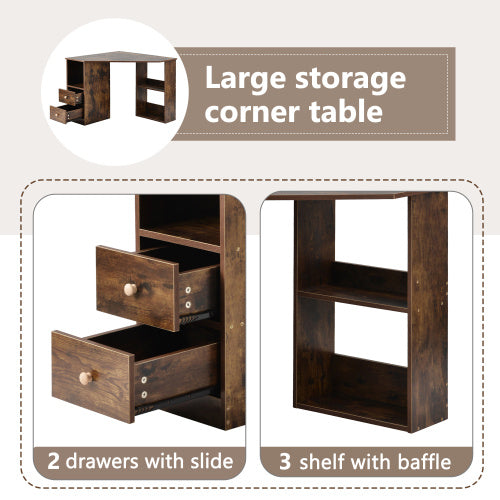 UK Local L-Computer Desk Corner Computer Desk With Large Storage Space Study Desk Laptop Table For Home Office