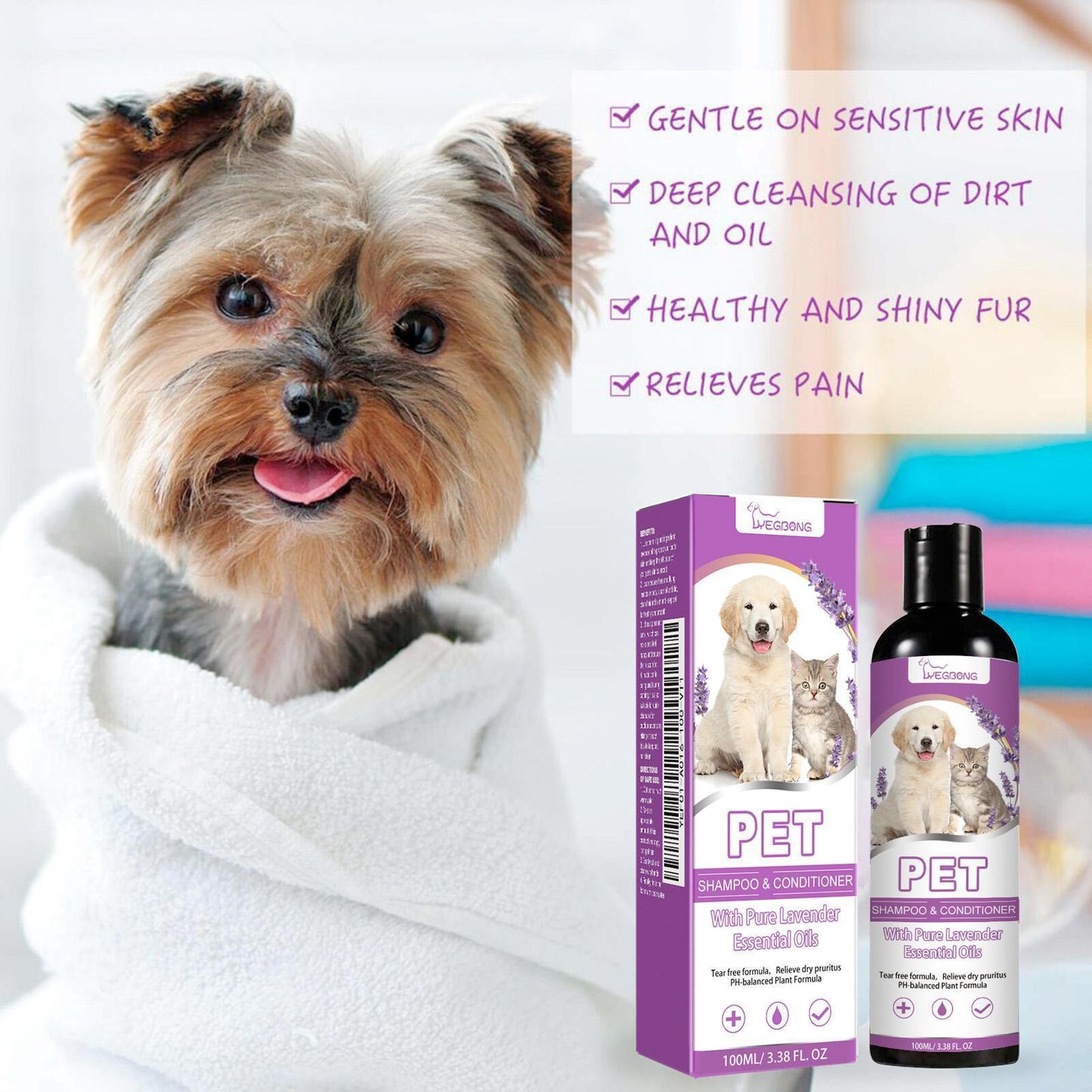 US Local Yegebang Pet Shampoo And Shower Gel Relieves Itchy Skin And Leaves Hair Smooth And Untangled