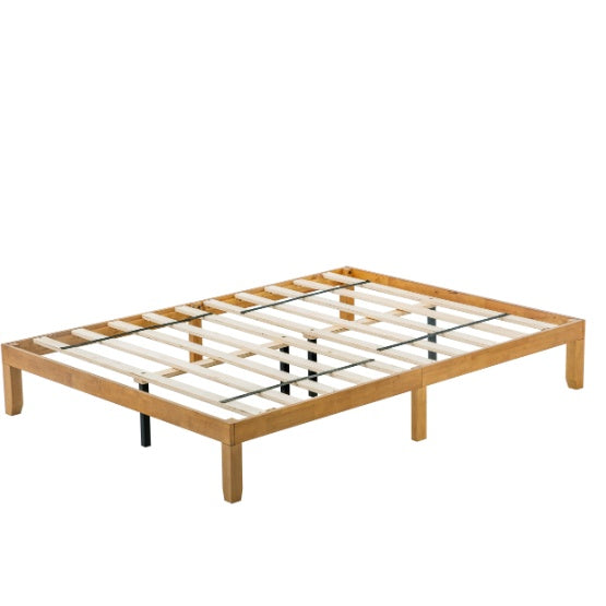 US Local Ueen Size Wood Platform Bed Frame,No Box Spring Needed,Strong Wood Slat Support, Easy Assembly