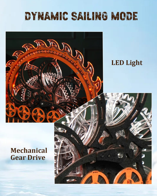 US Local ROKR Dragon Boat Electric Mechanical 3D Wooden Puzzle Toys Games Teens Gift