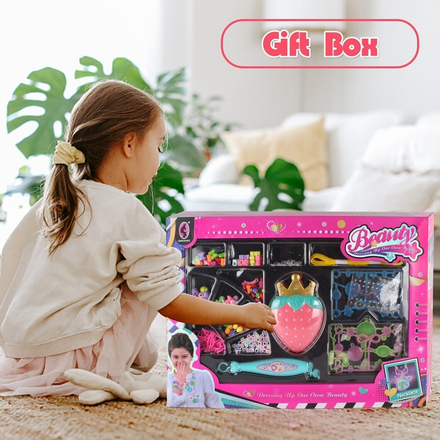 US Local DIY Craft Kit, Jewelry Design, Necklace, Bead Toy, Kids Toy, Girl