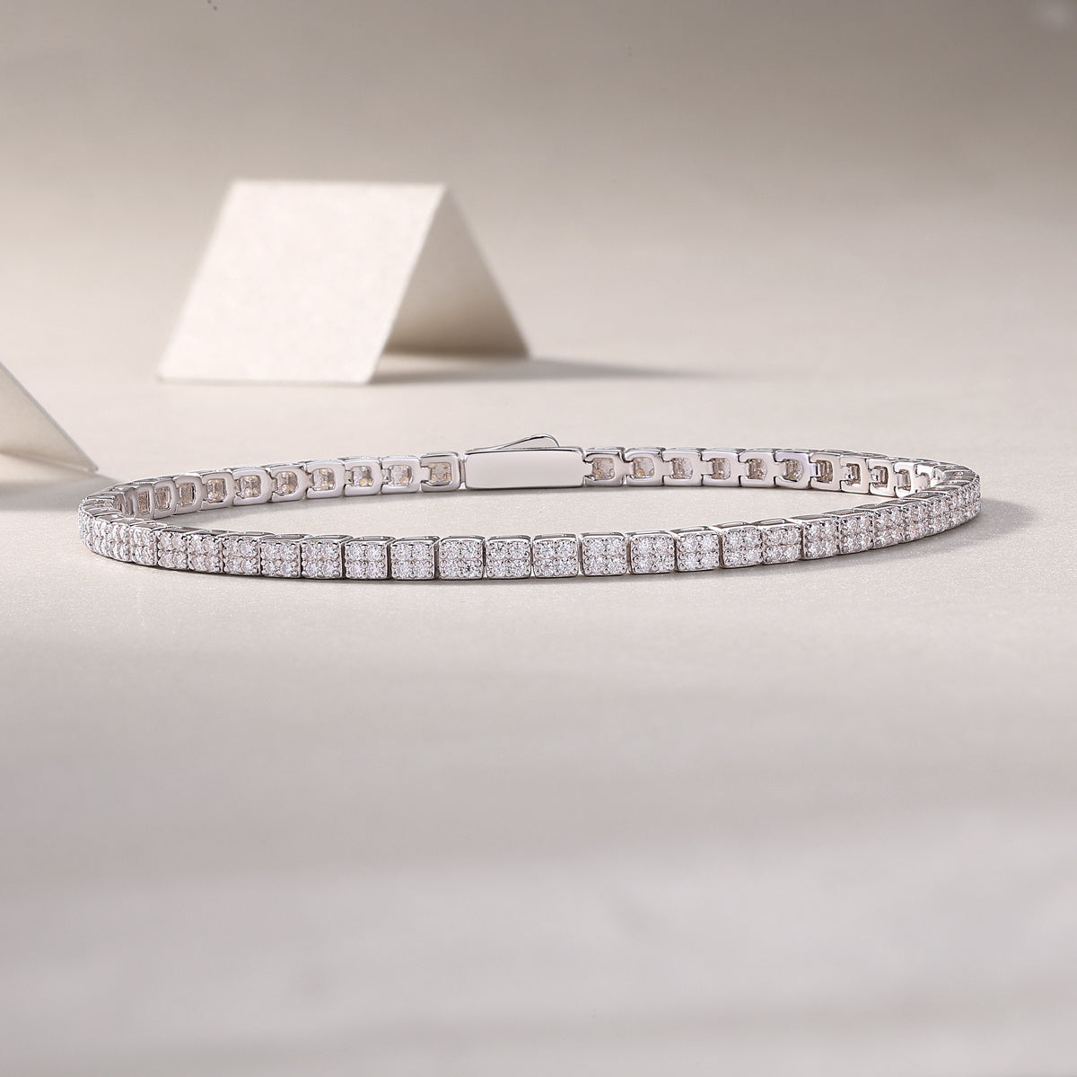 Piano Poet Luxurious Fashion Set Mosan Diamond S925 Silver Bracelet Rivaling Natural Diamonds