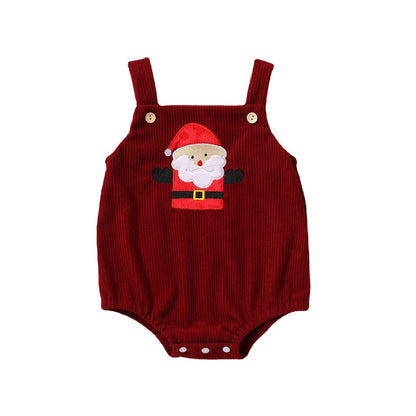 Santa Claus Christmas Tree Girls' Christmas Triangle Rompers
