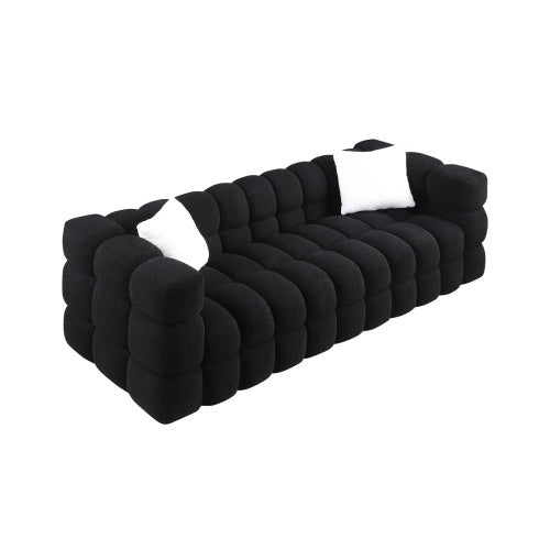 US Local 84.3 Length ,35.83 Deepth ,human Body Structure For USA People, Marshmallow Sofa,boucle Sofa ,White Color,3 Seater