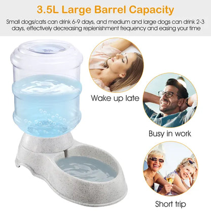US Local 3.5L/1Gal Pet Water Dispenser Self-Dispensing Gravity Pets Water Feeder Automatic Pet Waterer Cat Dog
