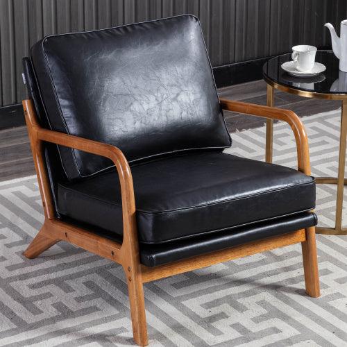 UK Local GOMYWAY Accent Chair Mid-Century Modern Chair Armchair With Solid Wood Frame For Living Room, Bedroom, Belcony 1, Emerald