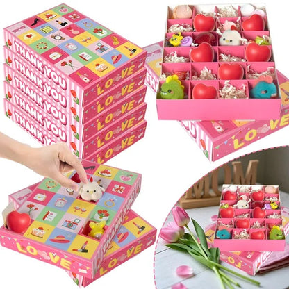 US Local 10 Pcs Advent Calendar Gift Boxes With 24 Compartments DIY Surprise Paper Boxes For Candy Jewelry Cartoon