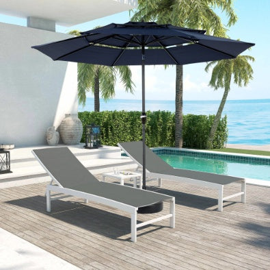 US Local Best Choice Products 10ft Offset Hanging Market Patio Umbrella W Easy Tilt Adjustment, Polyester Shade, 8 Ribs For Backyard, Poolside  Orange   No Base