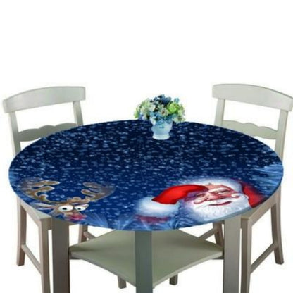 US Local Elastic Edge Fits Santa Claus Christmas Tablecloth