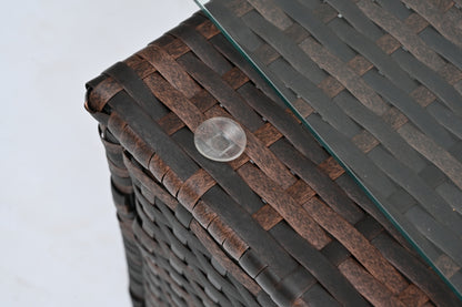 US Local Patio Furniture, Outdoor Furniture, Seasonal PE Wicker Furniture, 5 Set Wicker Furniture With Temper