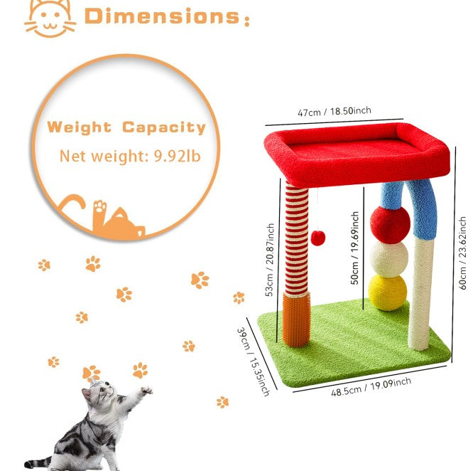 US Local Cat Tree With Built-in Bed - Multi-Function Cat Furniture With Sisal Scratcher, Interactive Toys, And Cozy Resting Spots For Cats