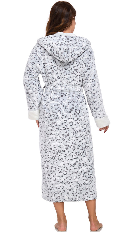US Local RONGTAI Ladies Long Fleece Bathrobe