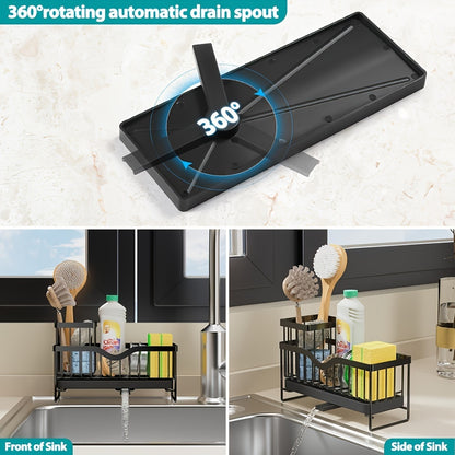 US Local Stainless Steel Sponge Holder, Sink Scouring Pad Draining Rack, Multi-functional Countertop Dishcloth Storage Rack, Kitchen Supplies