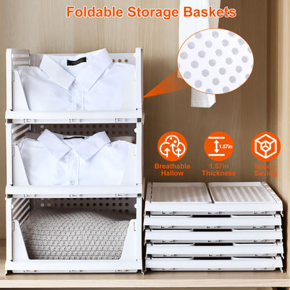 US Local 4 Packs Plastic Storage Box With Slide Rail Stackable  For Living Room Bedroom Wardrobe Fedex Shipping