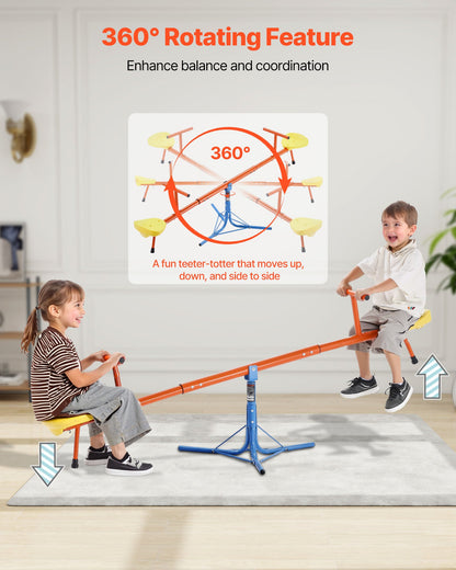 US Local Kids Seesaw 100 Lbs Capacity 360 Degrees Rotating Teeter Totter Aged 3+