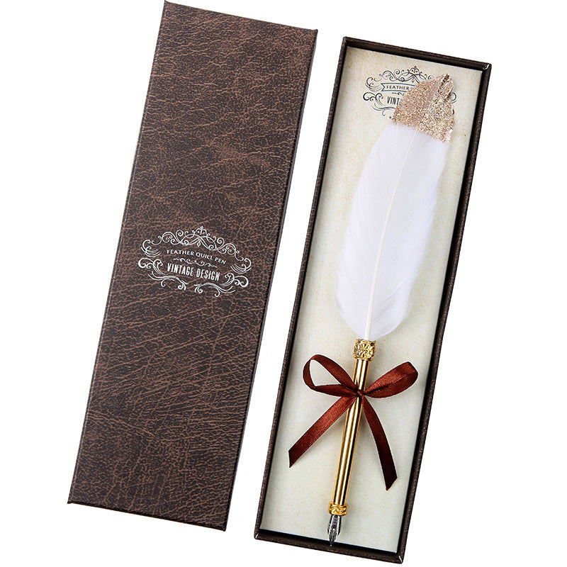 US Local European Retro Feather Pen Gift Box
